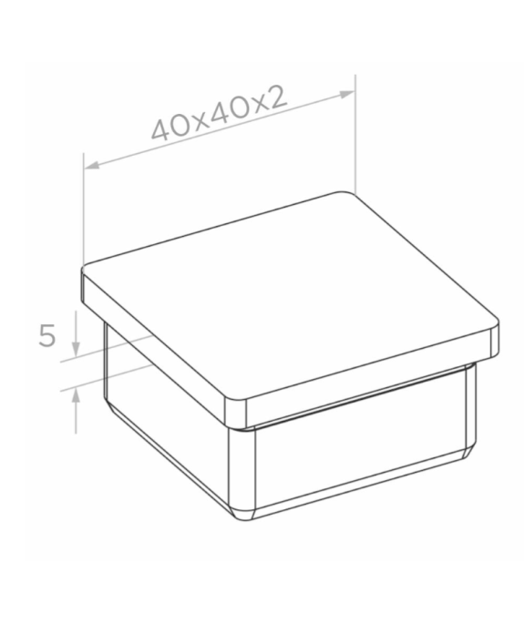 Zaślepka do profilu 40x40x2 / H5 mm satyna