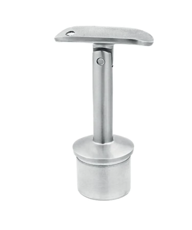 Podpora poręczy przegubowa fi 42,4, fi 14/ H80 mm satyna