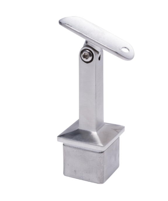 Podpora poręczy przegubowy 40x40x2 / 14x14xH80 mm satyna