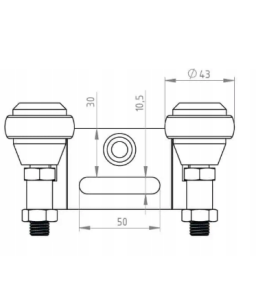 Uchwyt do bramy przesuwnej 50 mm z rolkami gumowymi