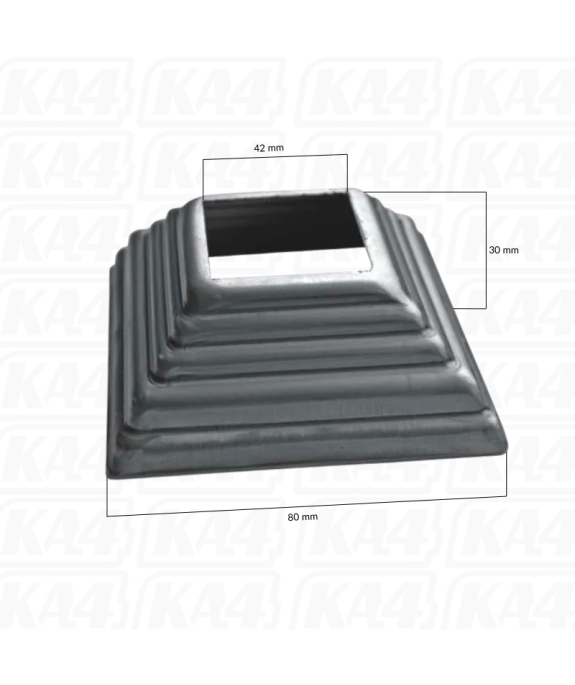 Maskownica stalowa otwór 42x42 x H30 x L80x80mm
