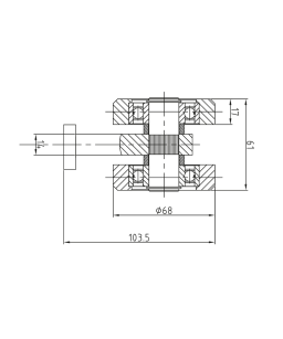 Wózek jezdny podwieszany 3 rolkowy do profilu 80x80