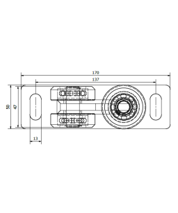 Wózek jezdny podwieszany 3 rolkowy z tworzywa do profilu 60x60