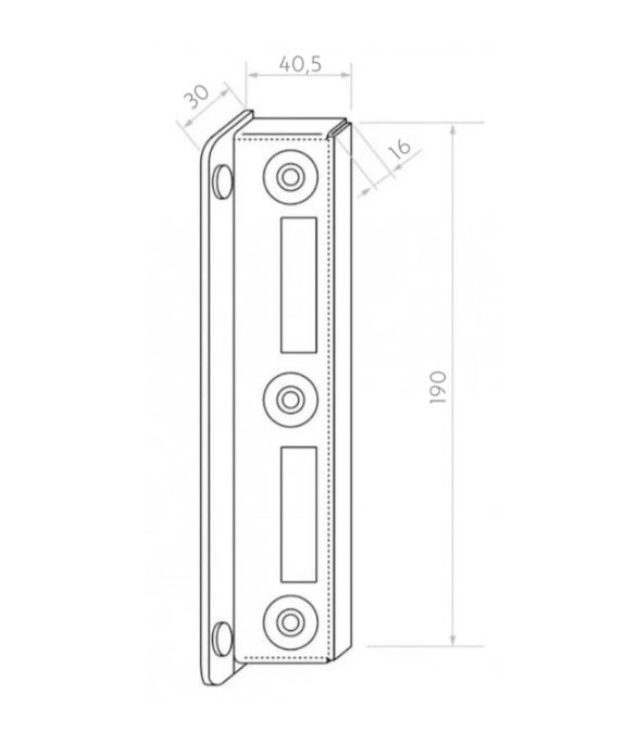 Zaczep furtki H200 x L40 mm - czarny półmat