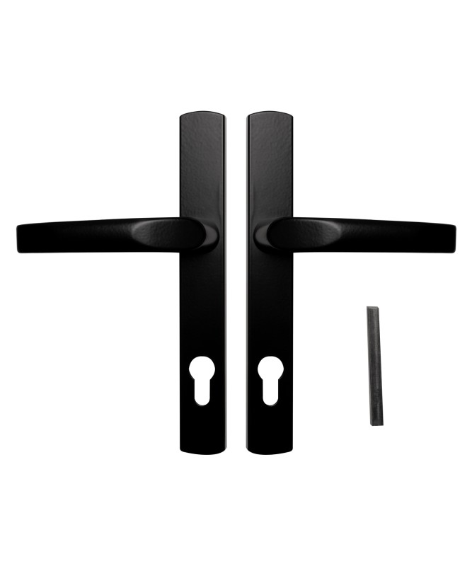 Klamka do drzwi z szyldem 72/H234 x L32mm czarna