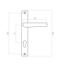 Klamka do drzwi z szyldem 72/H234 x L32mm czarna
