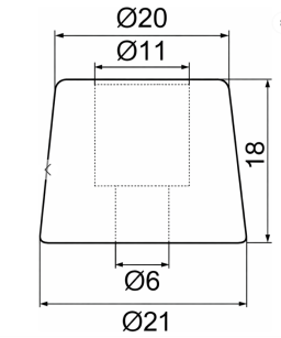 Odbojnik gumowy fi 22 x20 mm