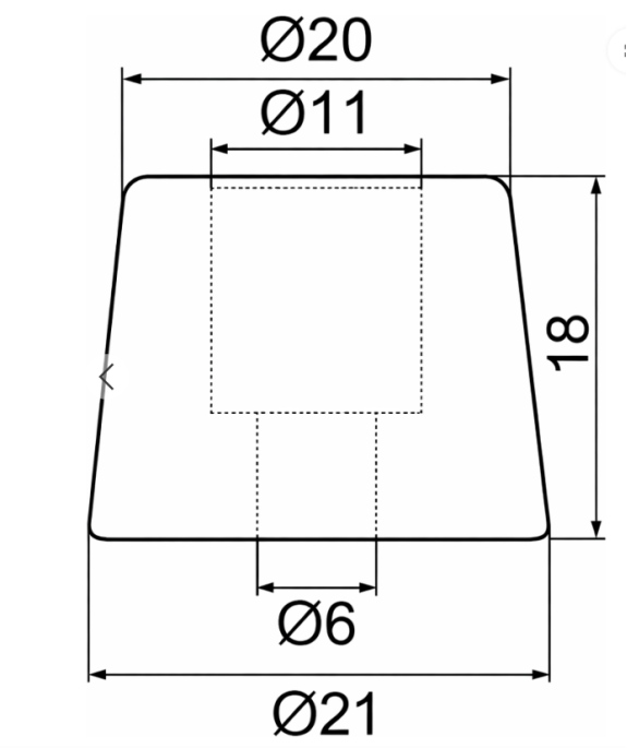 Odbojnik gumowy fi 22 x20 mm