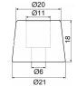 Odbojnik gumowy fi 22 x20 mm