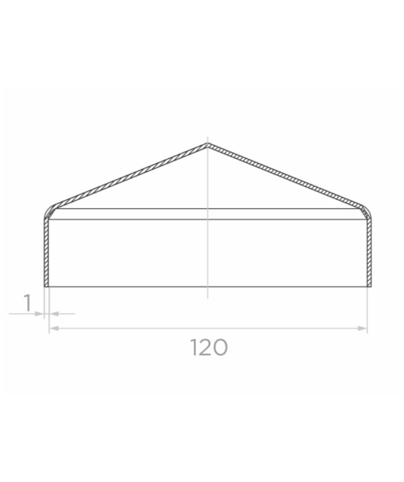 Daszek stalowy kopertowy 120x120x1 mm  ocynkowany