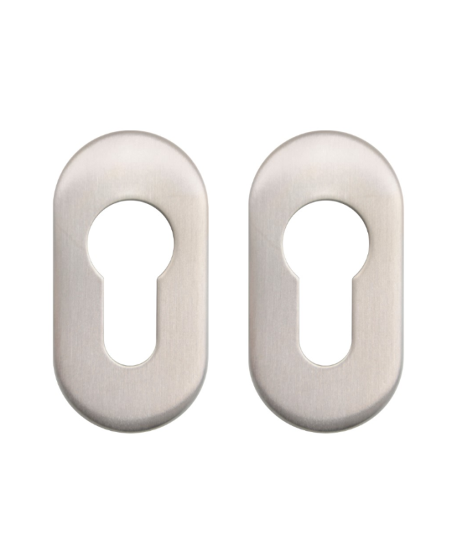 Szyld owalny z stali nierdzewnej  62 x 32 mm