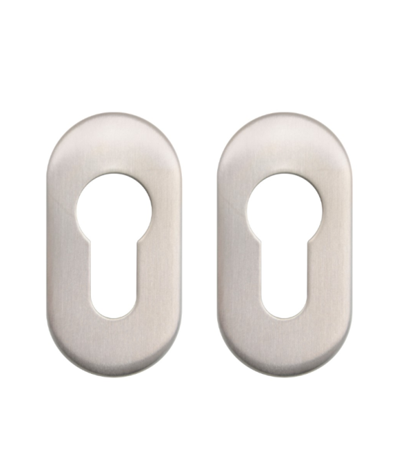 Szyld owalny z stali nierdzewnej  62 x 32 mm