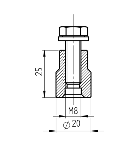 Tuleja mocująca do listwy zębatej metalowej 1000x8