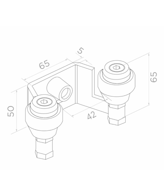 Uchwyt do bram przesuwnych 40 mm antracyt
