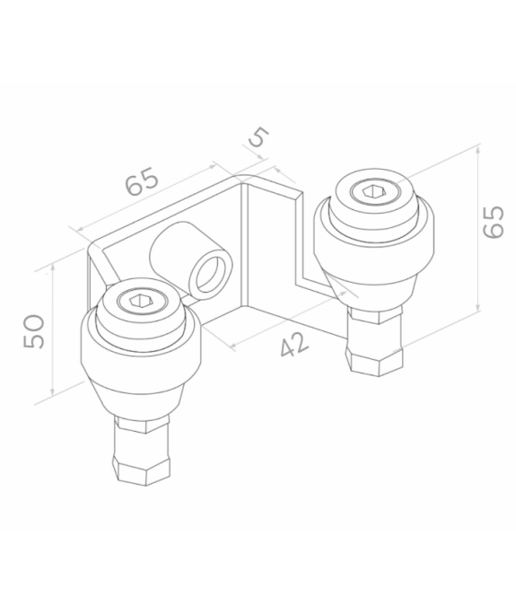 Uchwyt do bram przesuwnych 40 mm  czarny