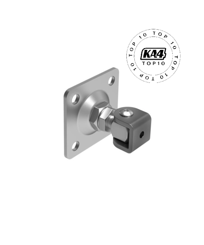 Zawias regulowany z szyldem M16 / 80x80