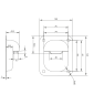 Stoper do bram z odbojem gumowym 120x100 / H43 mm