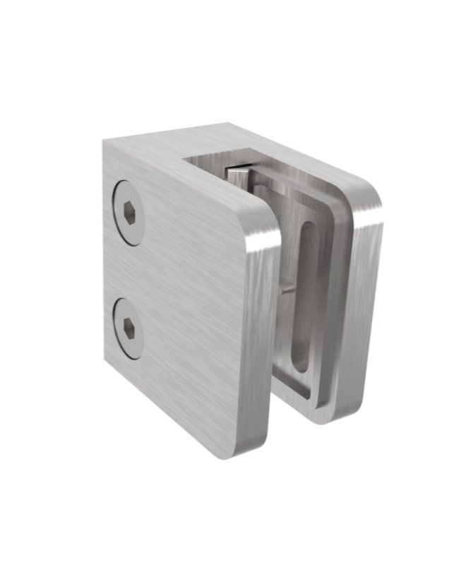 Uchwyt do szkła 45x45x27 mm na profil - satyna