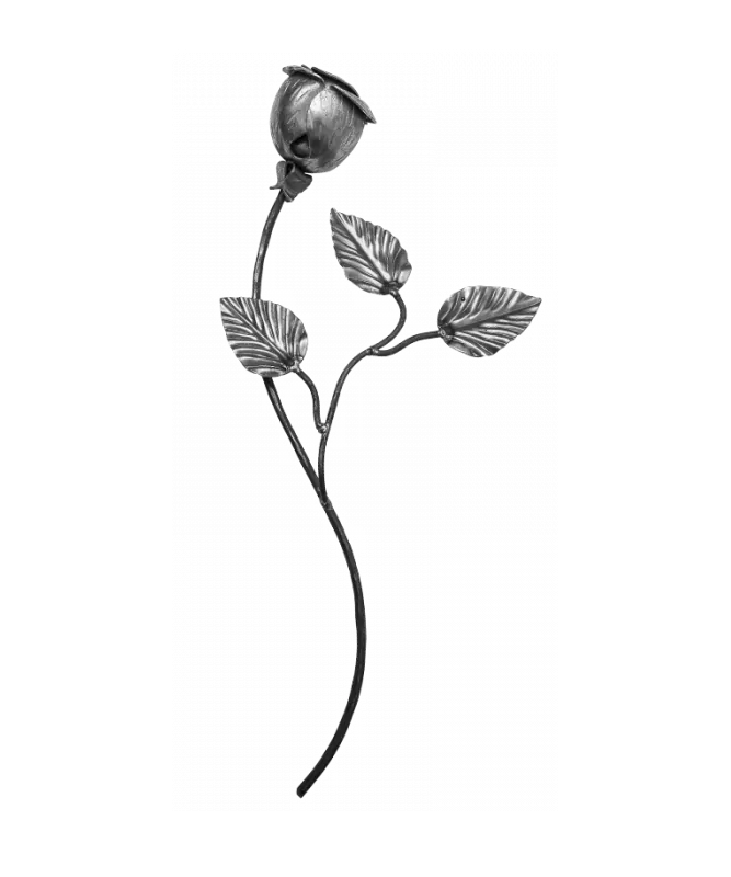 Róża stalowa ozdobna H 450 x L 200 mm