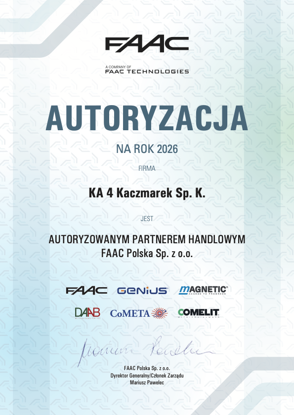 Autoryzacja FAAC
